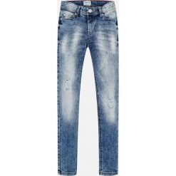 Mayoral - Jeansy dziecięce 128-167 cm. Niebieskie jeansy dziewczęce marki Mayoral, z aplikacjami, z elastanu. Za 133,90 zł.