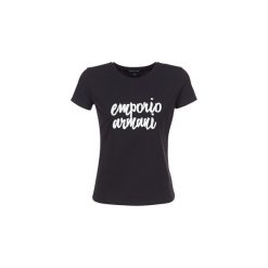 T-shirty z krótkim rękawem Emporio Armani WARA. Czarne t-shirty damskie Emporio Armani, bez wzorów, bez kołnierzyka. Za 319,20 zł.