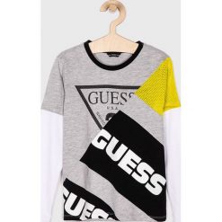 Guess Jeans - Longsleeve dziecięcy 118-175 cm. Szare t-shirty chłopięce Guess Jeans, z nadrukiem, z bawełny, z długim rękawem. Za 129,90 zł.