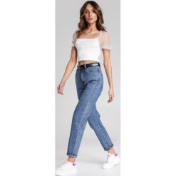 Niebieskie Jeansy It Girl. Niebieskie jeansy dziewczęce Renee, s, bez wzorów, z jeansu, z podwyższonym stanem, długie. Za 109,99 zł.