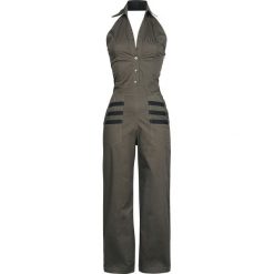 Rockabella Victoria Jumpsuit Kombinezon khaki. Brązowe kombinezony z printem Rockabella, m, długie. Za 199,90 zł.