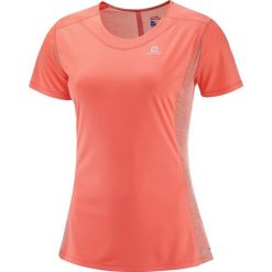 Topy sportowe damskie: Salomon Koszulka damska Agile SS W Salomon Fluo Coral r. S (397525)