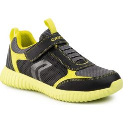 Sneakersy GEOX - J Waviness B. A J946TA 05411 C0802 D Black/Lime. Czarne trampki chłopięce Geox, bez wzorów, ze skóry ekologicznej, na rzepy. W wyprzedaży za 129,00 zł.