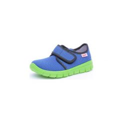 Superfit Boys Kapcie Bobby nautic kombi - niebieski - Gr.Moda (6 - 24 miesięcy ). Niebieskie buciki niemowlęce Superfit, z bawełny, bez zapięcia. Za 109,00 zł.