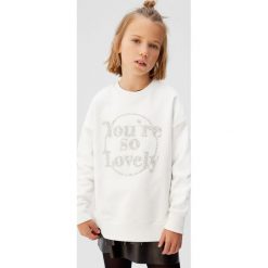 Mango Kids - Bluza dziecięca Lovely 110-164 cm. Białe bluzy dziewczęce Mango Kids, z aplikacjami, z bawełny, bez rękawów, bez kaptura. Za 89,90 zł.
