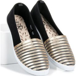 Trampki i tenisówki damskie: Czarno złote trampki slip on HEIDI