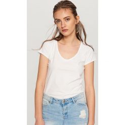 Koszulka z bawełny organicznej - Biały. Białe t-shirty damskie Reserved, l, z bawełny. Za 24,99 zł.