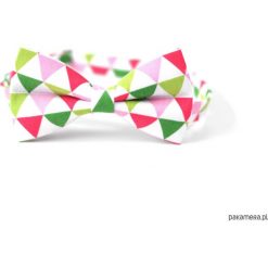 Triangle. Mucha w mozaikę - zieleń i róż. Czerwone muchy męskie Pakamera, w kolorowe wzory. Za 69,00 zł.
