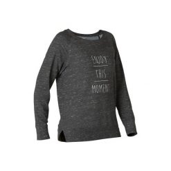 Koszulka długi rękaw Gym & Pilates 500 damska. Szare koszulki damskie DOMYOS, xl, bez wzorów, z elastanu, bez kołnierzyka. Za 44,99 zł.