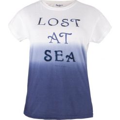 T-Shirt Pepe Jeans Resse. Niebieskie koszulki damskie Pepe Jeans, bez wzorów, z jeansu, bez kołnierzyka. Za 49,00 zł.
