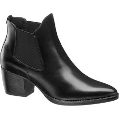 Eleganckie botki damskie 5th Avenue na obcasie 5th Avenue czarne. Czarne botki damskie 5th Avenue, ze skóry, eleganckie, bez obcasa, na obcasie, bez zapięcia. Za 239,90 zł.