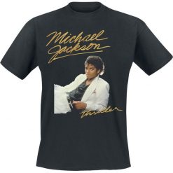 Michael Jackson Thriller T-Shirt czarny. Czarne koszulki męskie Michael Jackson, l, bez wzorów, bez kołnierzyka. Za 74,90 zł.