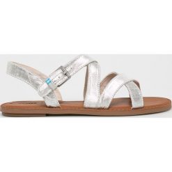 Toms - Sandały Sicilly. Szare klapki damskie Toms, bez wzorów, ze skóry, bez obcasa, na obcasie. W wyprzedaży za 189,90 zł.