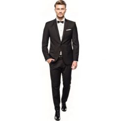 Garnitur halton 309 czarny slim fit. Czarne bez kategorii marki Recman, z aplikacjami, z wiskozy. Za 299,99 zł.
