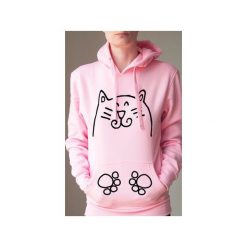 Kotek miau kangurka różowa. Różowe bluzy damskie marki One mug a day, s, bez wzorów, z bawełny, bez rękawów, bez kaptura. Za 199,00 zł.