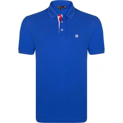Koszulka polo w kolorze niebieskim. Niebieskie koszulki polo męskie marki Giorgio di Mare, m, z haftami, z bawełny. W wyprzedaży za 108,95 zł.