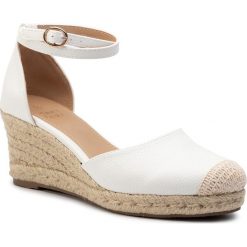 Espadryle JENNY FAIRY - LS4971-06 White. Białe espadryle damskie Jenny Fairy, bez wzorów, ze skóry ekologicznej, bez obcasa, na obcasie. Za 99,99 zł.