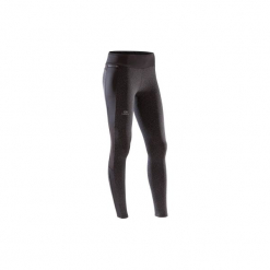 Ciepłe legginsy do biegania RUN WARM+ damskie. Czerwone legginsy marki DOMYOS, z elastanu. Za 89,99 zł.