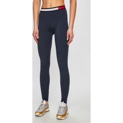 Tommy Hilfiger - Legginsy. Niebieskie spodnie damskie TOMMY HILFIGER, s, bez wzorów, z elastanu. W wyprzedaży za 159,90 zł.