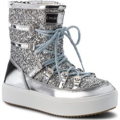 Śniegowce CHIARA FERRAGNI - 18AI-CF1762 Silver. Szare buty zimowe damskie marki Chiara Ferragni, z materiału. W wyprzedaży za 769,00 zł.