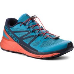 Buty SALOMON - Sense Ride 404848 29 V0 Fjord Blue/Cherry Tomato/Navy Blazer. Niebieskie buty sportowe męskie marki Salomon, z tworzywa sztucznego, na sznurówki, do biegania. W wyprzedaży za 399,00 zł.
