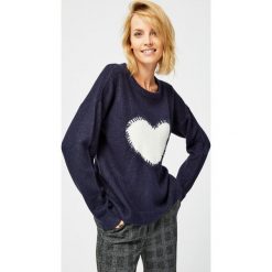 Sweter z sercem. Swetry damskie Moodo, s, bez wzorów, bez rękawów, bez kaptura. Za 31,99 zł.