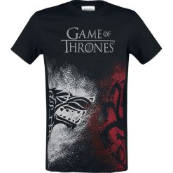 Gra o Tron Stark And Targaryen Sigils - Face Off T-Shirt czarny. Czarne koszulki męskie marki Gra o Tron, l, z nadrukiem, z okrągłym kołnierzem. Za 74,90 zł.
