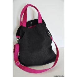 Torba hobo XXL - czerń, fuksja. Czerwone torebki klasyczne damskie Pakamera, z syntetyku. Za 119,00 zł.