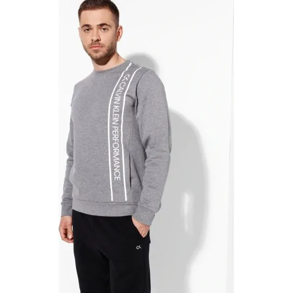 Calvin Klein Bluza Pullover , szary, rozmiar L. Szare bluzy męskie Calvin Klein, m, bez wzorów, z dresówki, eleganckie, bez kołnierzyka, bez rękawów, bez kaptura. W wyprzedaży za 259,99 zł.