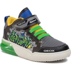 Sneakersy GEOX - J Grayjay B. D J029YD 014BU C0016 S Black/Green. Czarne trampki chłopięce Geox, bez wzorów, ze skóry ekologicznej, na rzepy. W wyprzedaży za 249,00 zł.