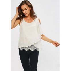 Miss Poem - Top. Białe topy damskie Miss Poem, s, z poliesteru, z okrągłym kołnierzem. W wyprzedaży za 49,90 zł.