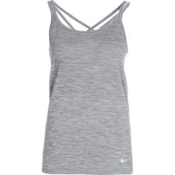 Nike Performance DRIFIT KNIT Koszulka sportowa cool grey/heather/reflective silver. Szare topy sportowe damskie marki Nike Performance, xl, z materiału. W wyprzedaży za 155,35 zł.