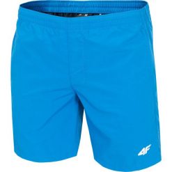 Spodenki męskie SKMT001B - denim. Niebieskie spodenki sportowe męskie 4f, m, bez wzorów, z tkaniny, sportowe. W wyprzedaży za 64,99 zł.