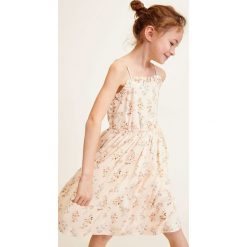 Mango Kids - Sukienka dziecięca Garden 110-152 cm. Pomarańczowe sukienki dziewczęce Mango Kids, bez wzorów, z bawełny, casualowe, bez rękawów, rozkloszowane. Za 129,90 zł.