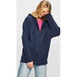 Tommy Jeans - Bluza. Niebieskie bluzy damskie Tommy Jeans, s, z nadrukiem, z elastanu, bez rękawów, z kapturem. W wyprzedaży za 349,90 zł.