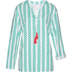 Tunika bonprix zielony oceaniczny - biały z nadrukiem. Zielone tuniki damskie bonprix, z nadrukiem. Za 79,99 zł.