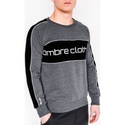 Bluza męska bez kaptura z nadrukiem B922 - grafitowa. Szare bluzy męskie Ombre Clothing, s, z nadrukiem, z bawełny, z kapturem, bez rękawów, bez kaptura. Za 39,00 zł.