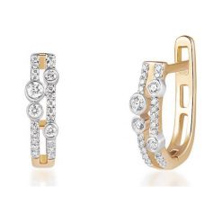 Unikalne Kolczyki - , Brylant 0,23ct. Żółte kolczyki damskie marki W.KRUK, z brylantem, złote. Za 4590,00 zł.