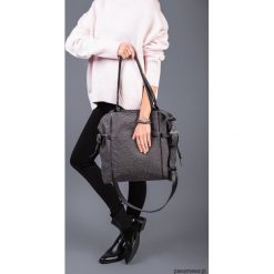 AMBER - duża torba - shopper - grafitowa. Szare torby damskie na zakupy Pakamera, bez wzorów, z tkaniny, na ramię, duże, bez dodatków. Za 151,00 zł.