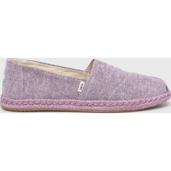Toms - Espadryle Chambray On Rope. Fioletowe espadryle damskie Toms, bez wzorów, z materiału, bez obcasa, na obcasie. W wyprzedaży za 199,90 zł.