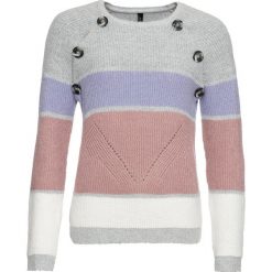 Sweter: MUST HAVE bonprix jasnoszary melanż - bez. Szare swetry damskie bonprix, bez wzorów, bez rękawów, bez kaptura. Za 54,99 zł.