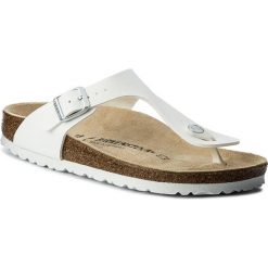 Japonki BIRKENSTOCK - Gizeh 0043733 White. Białe klapki damskie Birkenstock, bez wzorów, ze skóry ekologicznej, bez obcasa. W wyprzedaży za 189,00 zł.