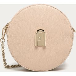 Furla - Torebka skórzana. Różowe listonoszki damskie Furla, w paski, ze skóry, na ramię, małe, bez dodatków. Za 1149,00 zł.
