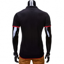 KOSZULKA MĘSKA POLO BEZ NADRUKU S758 - CZARNA. Czarne koszulki polo Ombre Clothing, m, z nadrukiem. Za 39,00 zł.