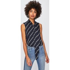 Vero Moda - Top. Niebieskie bluzki damskie Vero Moda, na co dzień, s, bez wzorów, z wiskozy, biznesowe, bez kołnierzyka, bez rękawów. W wyprzedaży za 69,90 zł.