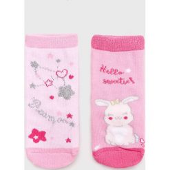 Blukids - Skarpetki dziecięce (3-pack). Różowe skarpetki dziewczęce Blukids, bez wzorów, z elastanu. W wyprzedaży za 14,90 zł.