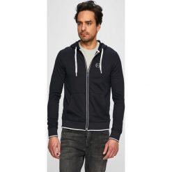 Armani Exchange - Bluza. Niebieskie bluzy męskie xl, z elastanu, z kapturem. Za 499,90 zł.