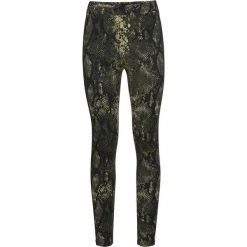 Legginsy w animalistyczny deseń bonprix czarno-zielony we wzór skóry węża. Czarne legginsy damskie bonprix, bez wzorów, ze skóry. Za 75,98 zł.