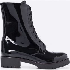 Gino Rossi - Botki Donata. Czarne buty zimowe damskie marki Gino Rossi, z materiału, na sznurówki. W wyprzedaży za 299,90 zł.