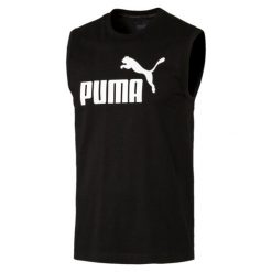 KOSZULKA PUMA ESS SL 838240 01. Czarne koszulki męskie marki Puma, m, bez wzorów, bez kołnierzyka, bez rękawów. Za 49,00 zł.